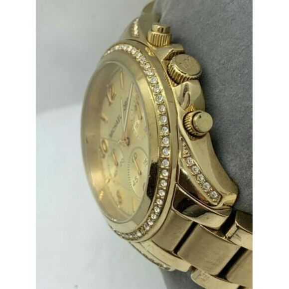 Michael Kors MK5166 Women's Watch Gold Stainless Steel Analog Quartz 39mm D938 - Picture 3 of 9